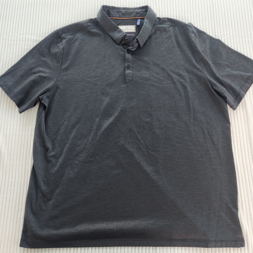 Modern Ambition Mens XXL Charcoal Gray Technical Knit Short Sleeve Polo Shirt